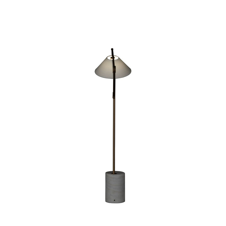 Estelle Brass Marble Base Bell Top Floor Lamp - 55.5 In. H