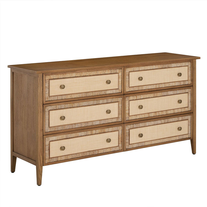 Grand Bermuda Sungkai Wood Dresser - 6 Drawers