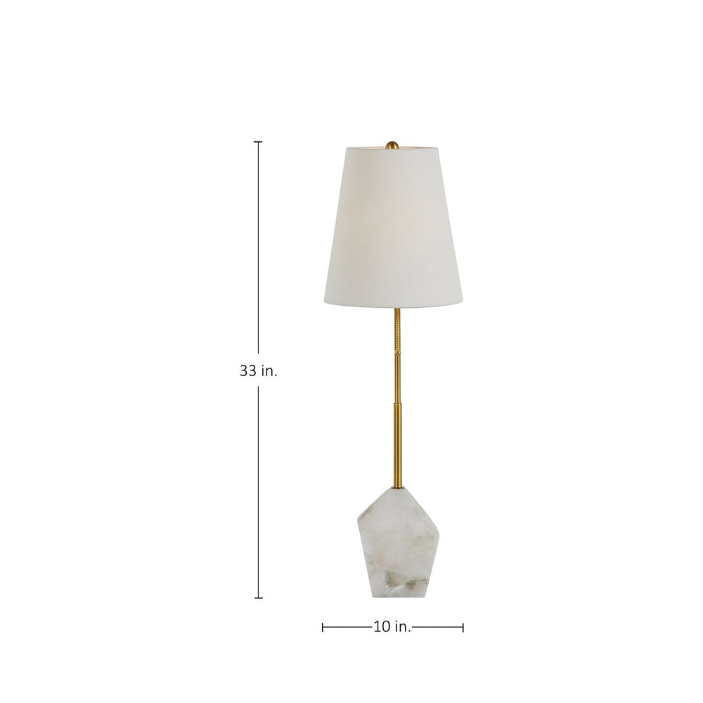 Perry Alabaster Stained Gold Tapered Table Lamp - 33 In. H