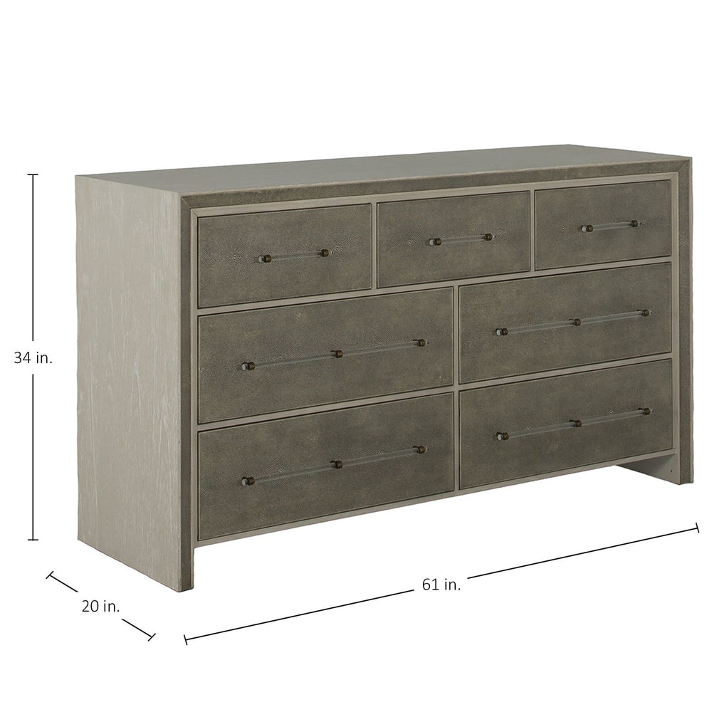 Alford Mindi Dresser - 7 Drawers, Natural Shagreen