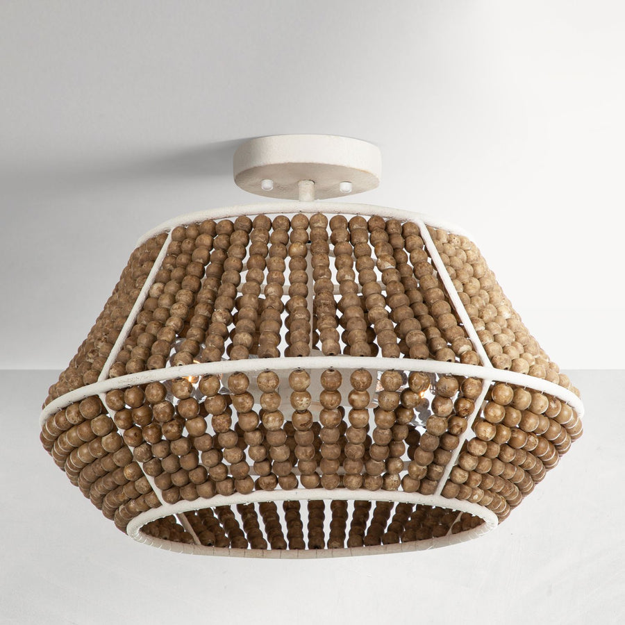 Gilmer Glass Plaster Beige Semi-Flush Mount - 18.5 In. D X 12.75 In. H