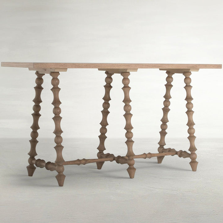 Kirkwood Mindi Veneer Rectangle Trestle Console Table - 70 In. W X 34.25 In. H
