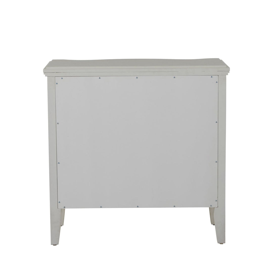 Sarah Mahogany Wood Serpentine Chest - 3 Drawers, Antique White