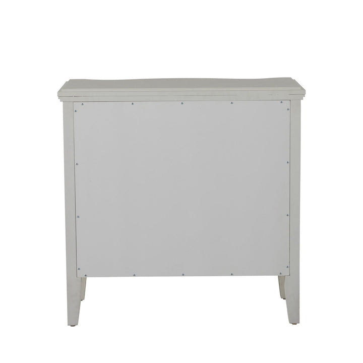 Sarah Mahogany Wood Serpentine Chest - 3 Drawers, Antique White