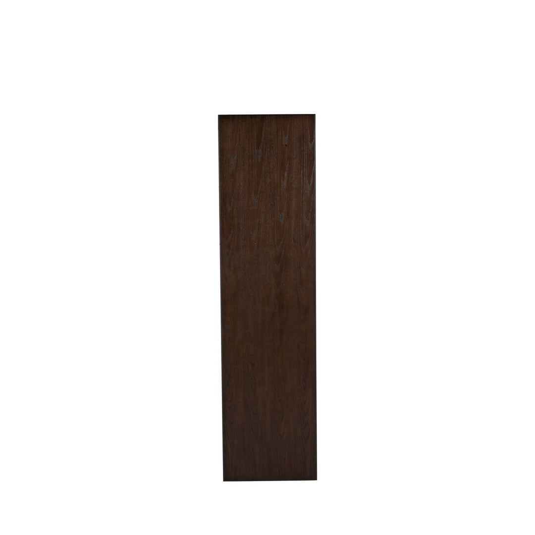 Saffron Oak Transitional Cabinet - 8 Shelves, Tuscan Brown