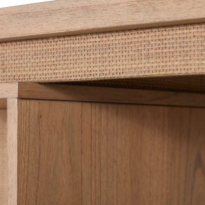 Elsa Mindi Wood Desk - 6 Soft-Close Drawers, Blonde Natural