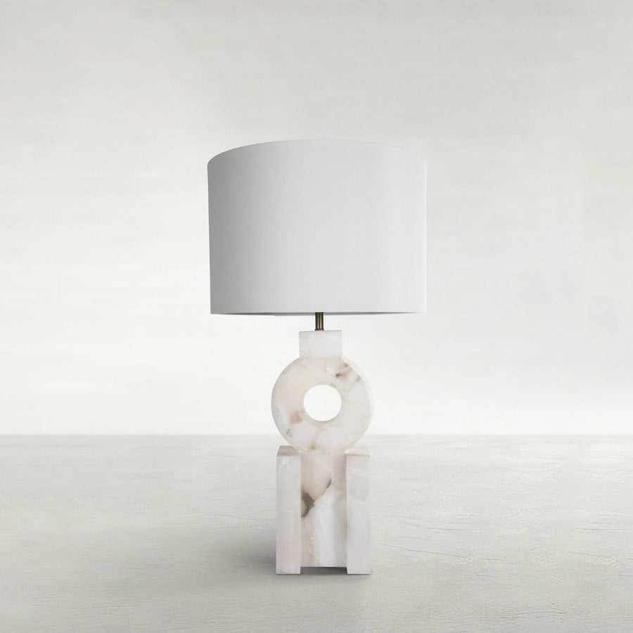 Kelsey Alabaster Brushed Copper Table Lamp - 33.5 In. H