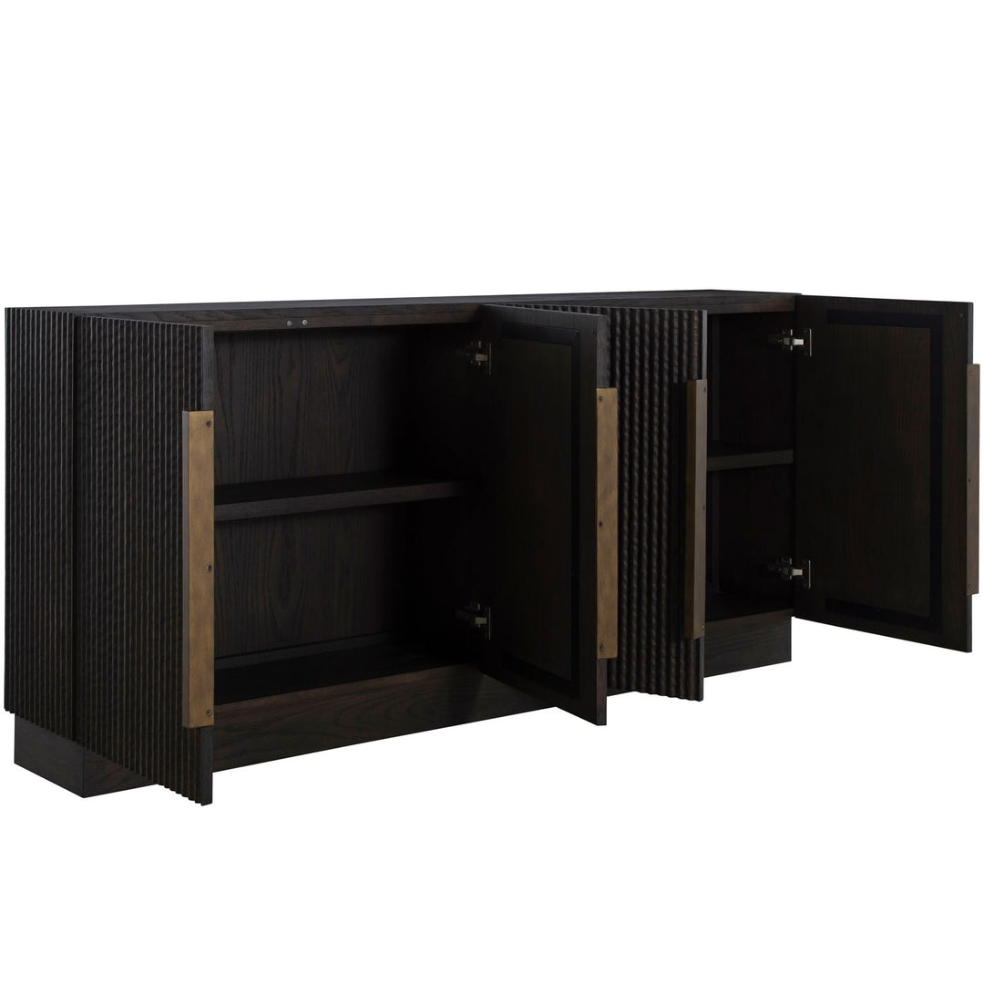 Diego Oak Sideboard - 2 Shelves, Dark Stained