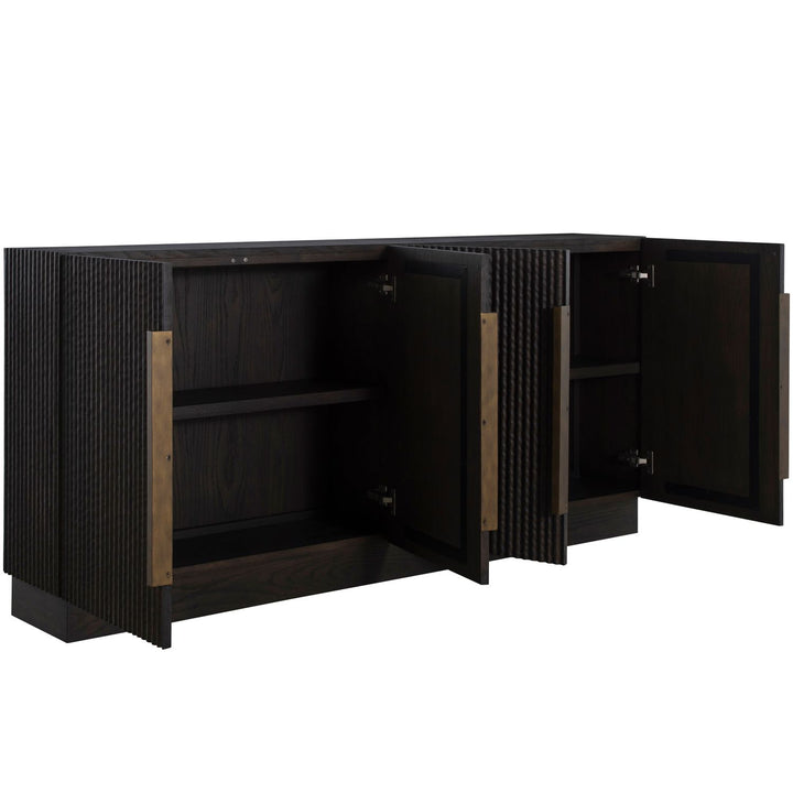 Diego Oak Sideboard - 2 Shelves, Dark Stained