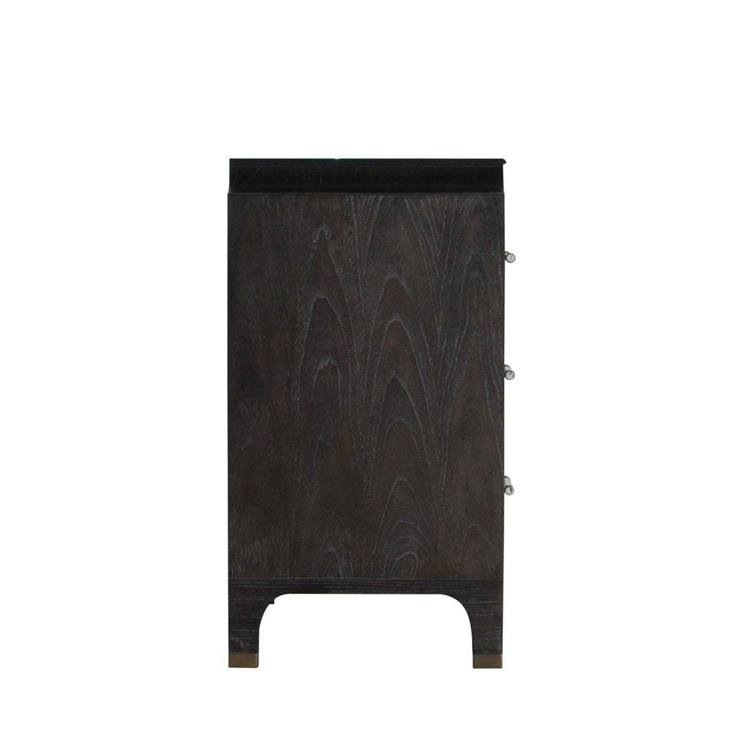 Alexandra Mindi Wood Storage Chest - 3 Drawers, Cerused Forest Black