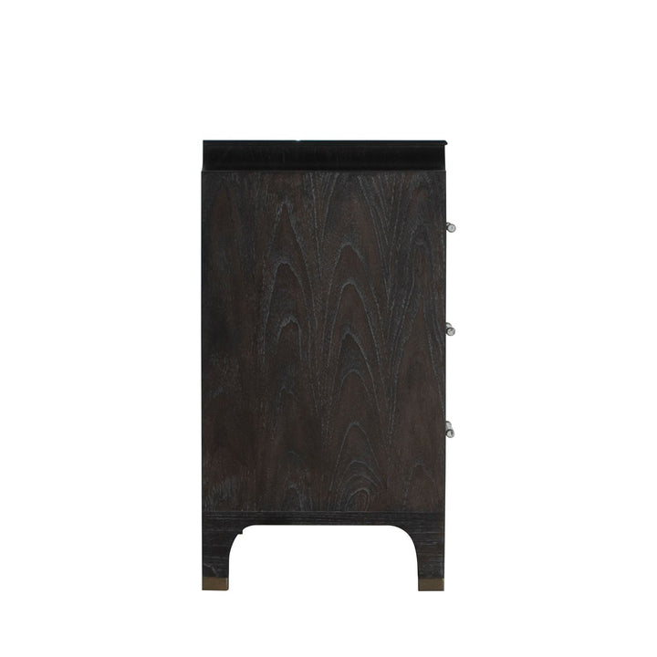 Alexandra Mindi Wood Storage Chest - 3 Drawers, Cerused Forest Black