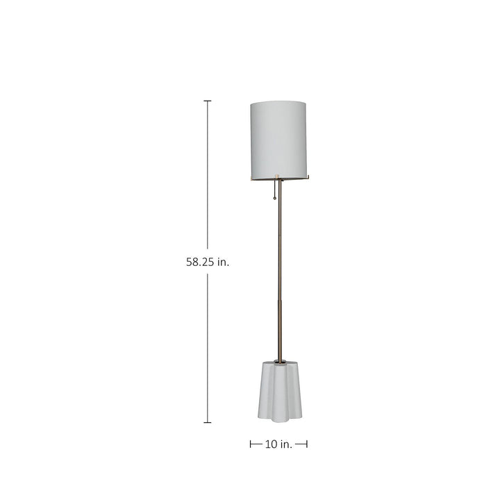 Florence Brushed Brass Cylinder Floor Lamp - 58.25 In. H