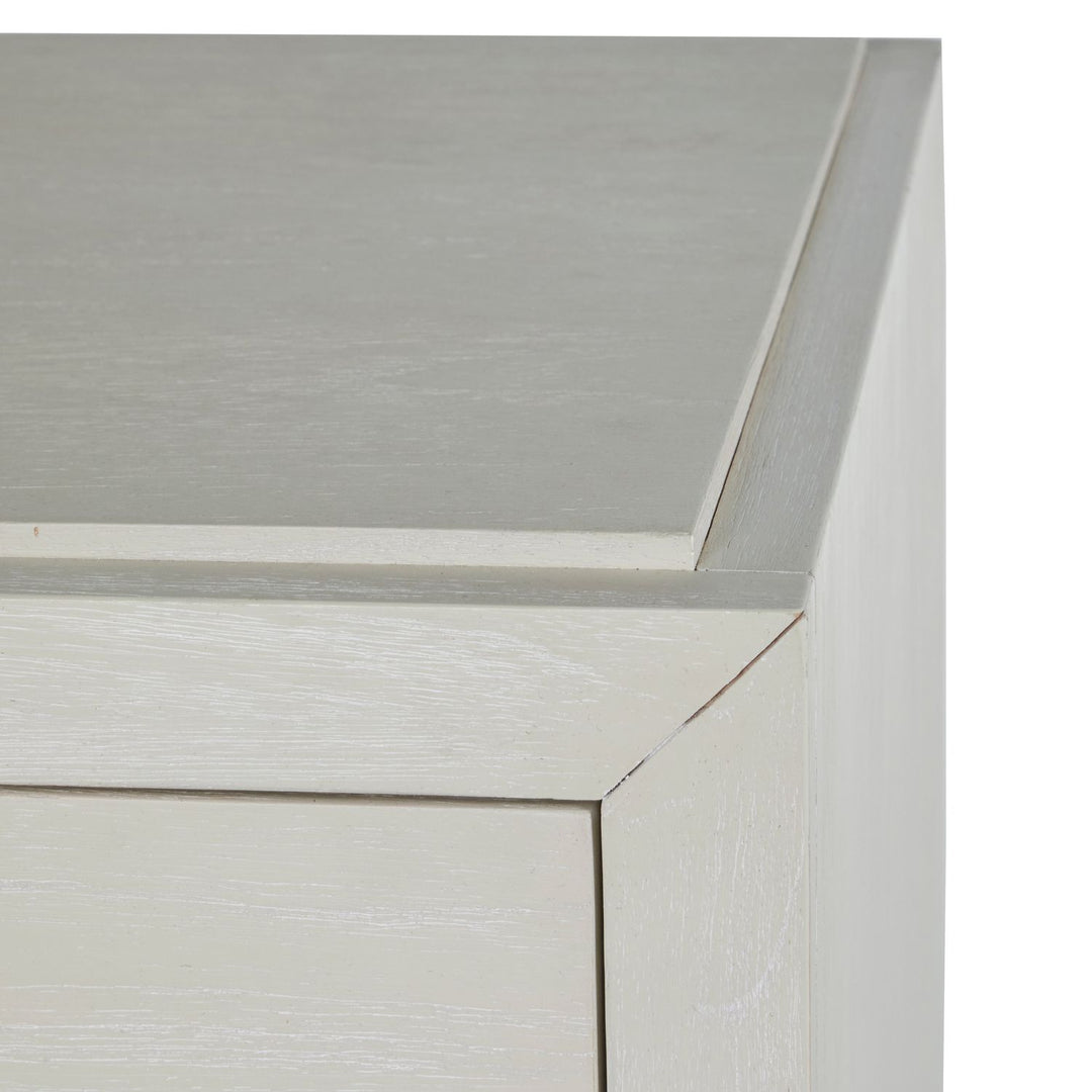 Fairmont Mindi Wood Dresser - 6 Drawers, Cerused White