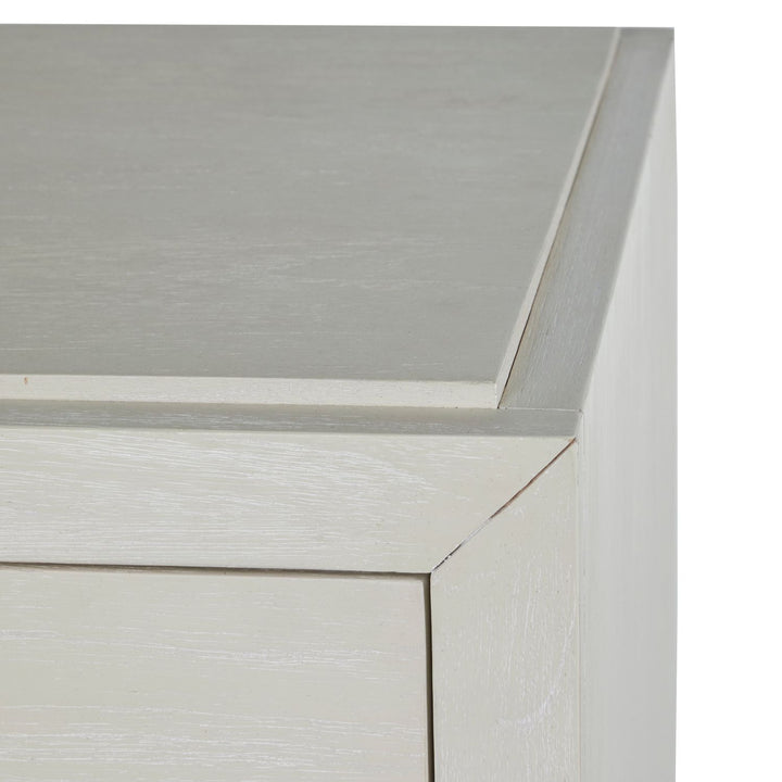 Fairmont Mindi Wood Dresser - 6 Drawers, Cerused White