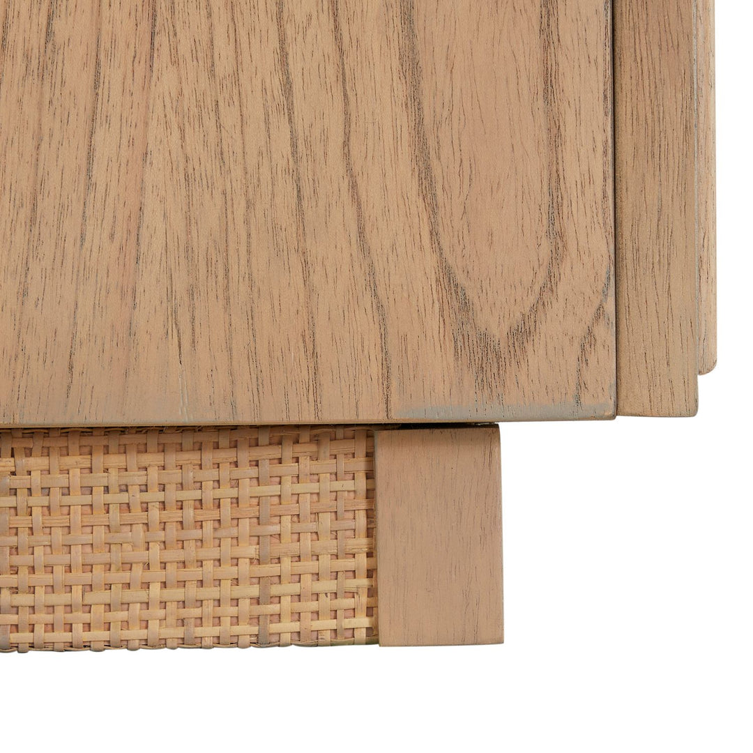 Elsa Mindi Wood Desk - 6 Soft-Close Drawers, Blonde Natural