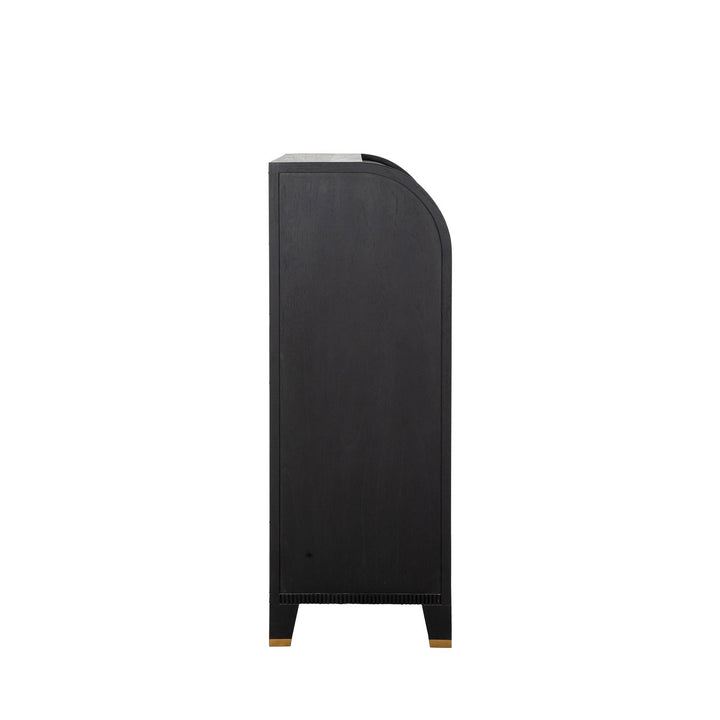 Maison Mindi Wood Chest - 4 Drawers, Brushed Black