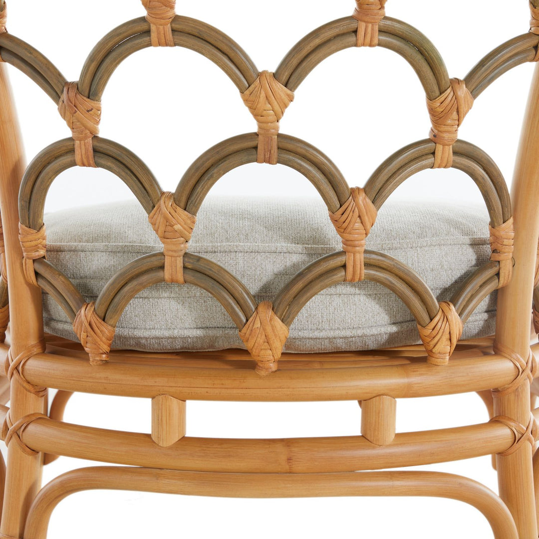 Coralee Natural Rattan Dining Chair - Gray