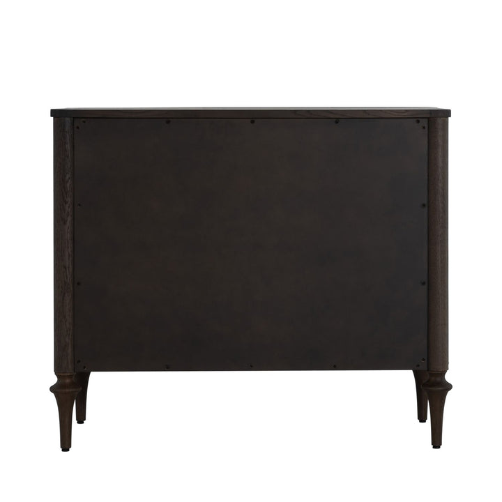 Andrea Oak Wood Chest - 3 Drawers, Dark Stained Oak