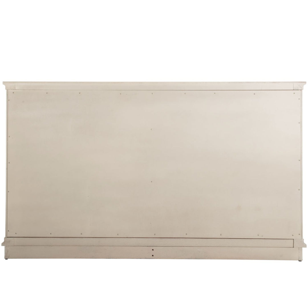 Meredith Mindi Wood Wavy Dresser - 6 Drawers, Textured Cerused White
