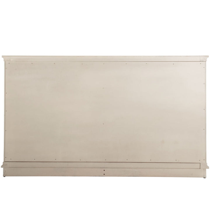 Meredith Mindi Wood Wavy Dresser - 6 Drawers, Textured Cerused White
