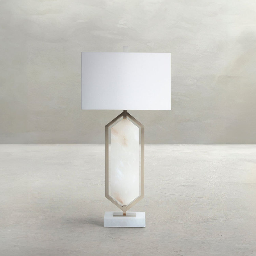 Braden Alabaster Antique Brass Table Lamp - 32.25 In. H