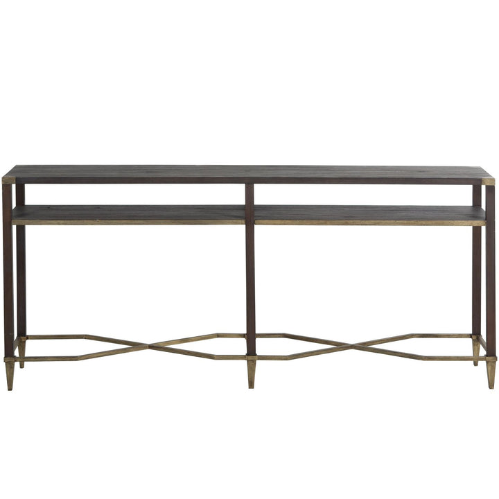 Sue Metal Rectangle Console Table - Natural Black, 70 In. W X 30.5 In. H