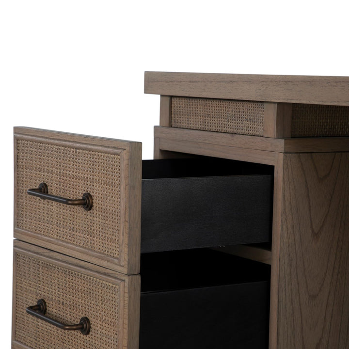 Elsa Mindi Wood Desk - 6 Soft-Close Drawers, Blonde Natural
