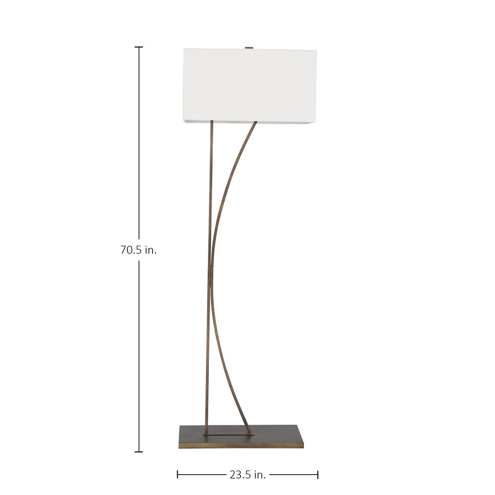 Anya Metal Brushed Bronze Curved Base Floor Lamp - 70.5 In. H