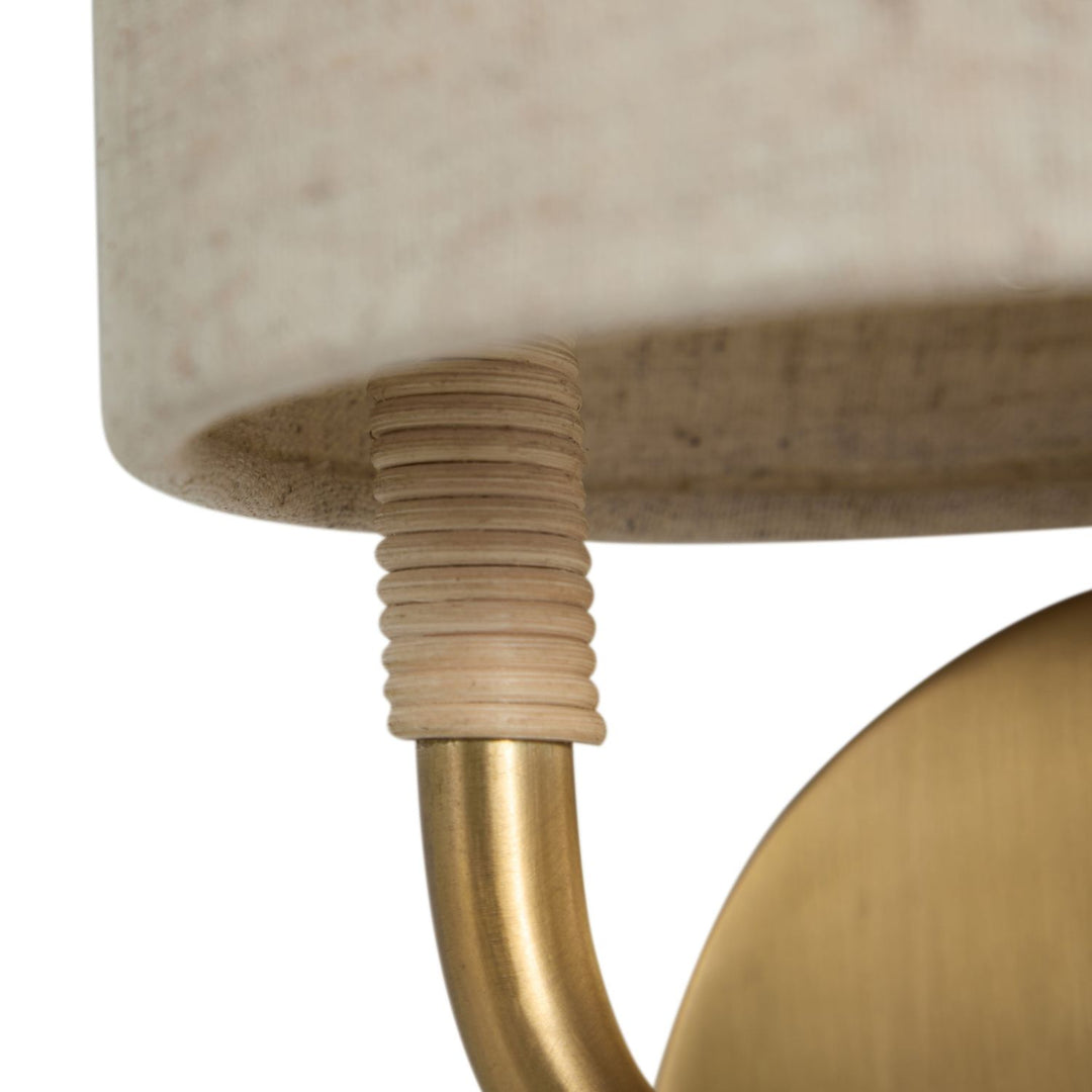 Shorelight Satin Brass Rattan Wall Sconce - 5.75 In. D X 12.5 In. H