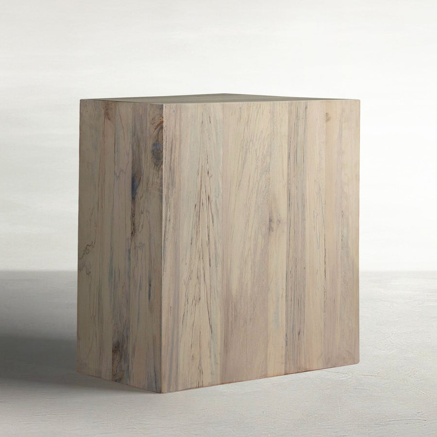 Alistair Natural Spalted Wood Rectangle Side Table - 16 In. W X 22 In. H