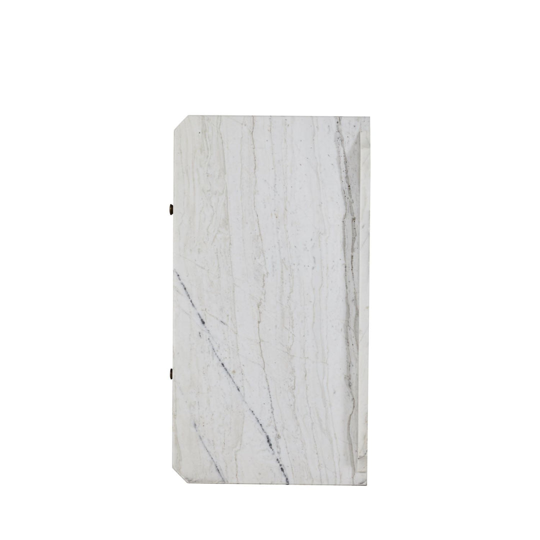Glenwood Sungkai Wood Marble Top Nightstand - 1 Drawer, Forest Black