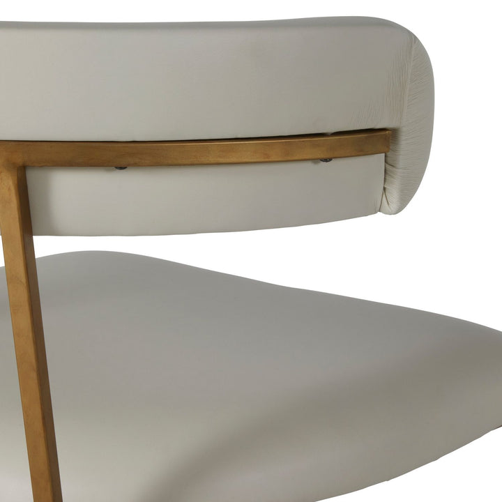 Matlock Metal Faux Leather Dining Chair - White Antique Gold