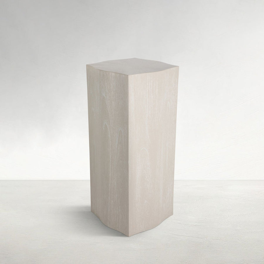 Wes Mahogany Wood Unique Pedestal Accent Table - 16 In. W X 36 In. H