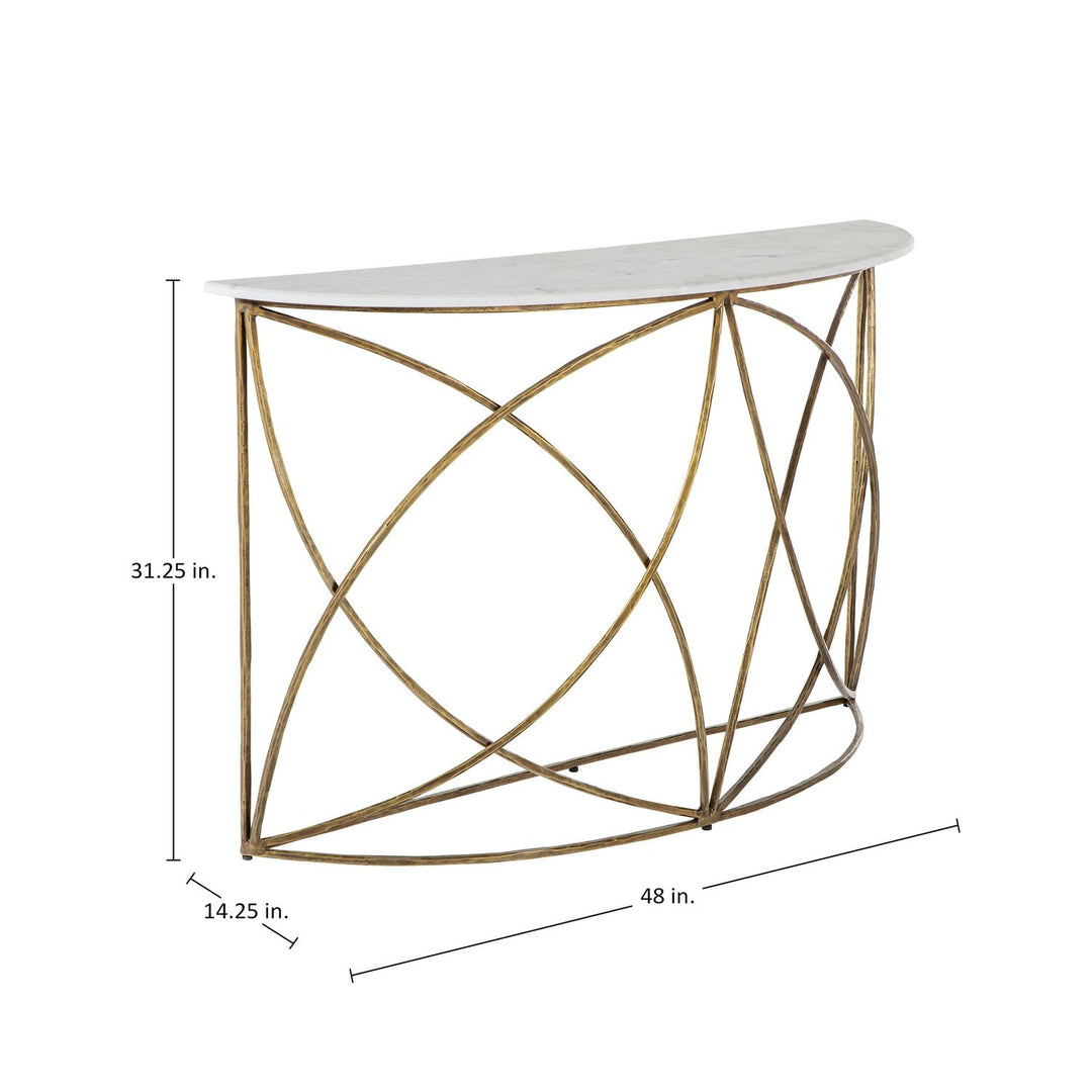 Wayland Iron Half-Circle Frame Console Table - 48 In. W X 31.25 In. H