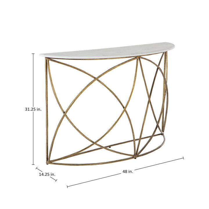 Wayland Iron Half-Circle Frame Console Table - 48 In. W X 31.25 In. H