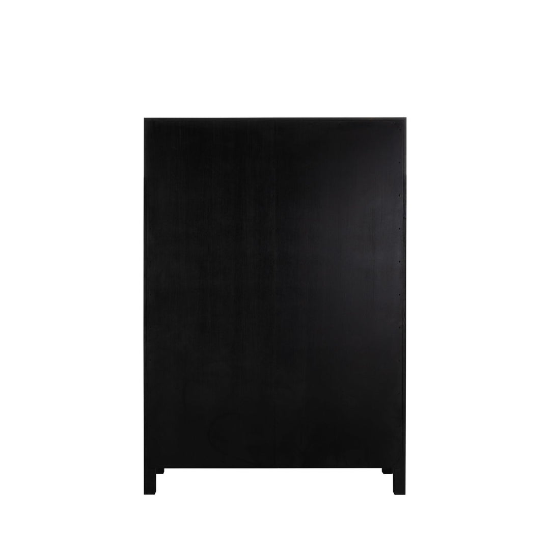 Elias Mindi Wood Transitional Cabinet - 4 Shelves, Antique Bronze