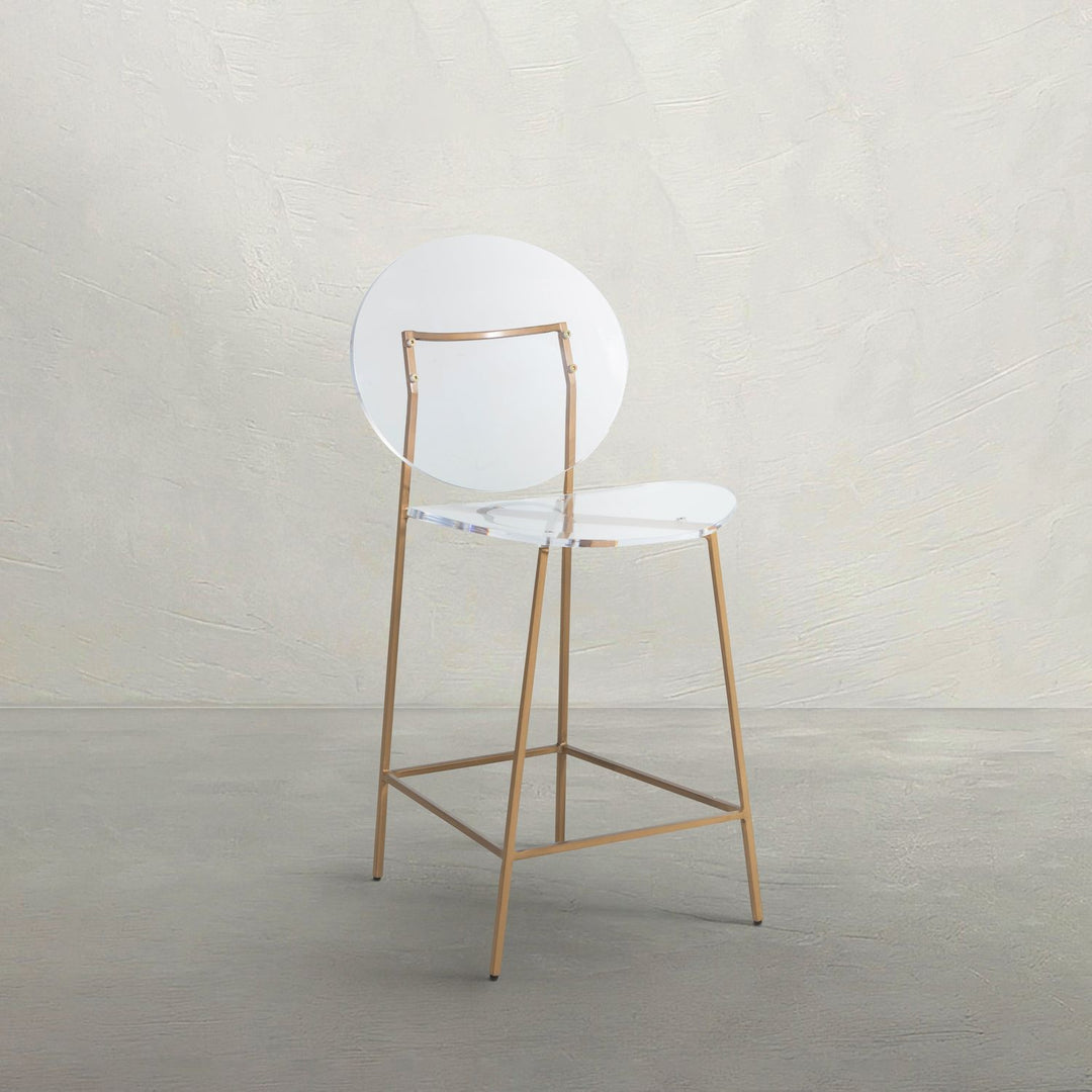 Sandy Acrylic Iron Counter Stool - Antique Gold Clear