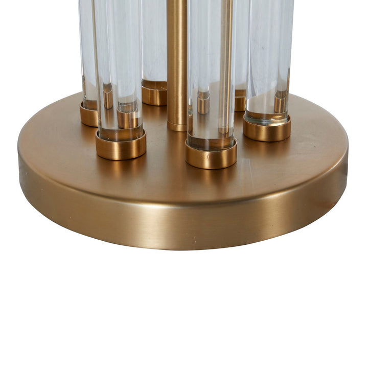 Merna Iron Antique Brass Drum Shade Table Lamp - 37.5 In. H