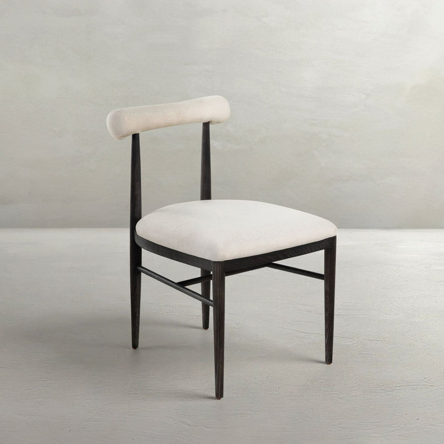 Vira Oak Side Chair - Cerused Forest Black Linen