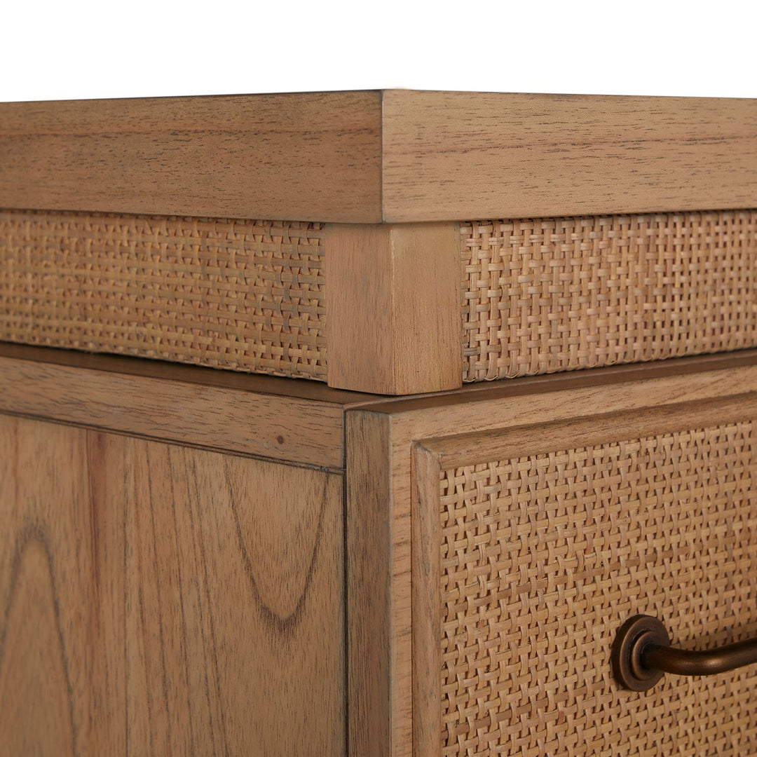 Elsa Mindi Wood Desk - 6 Soft-Close Drawers, Blonde Natural