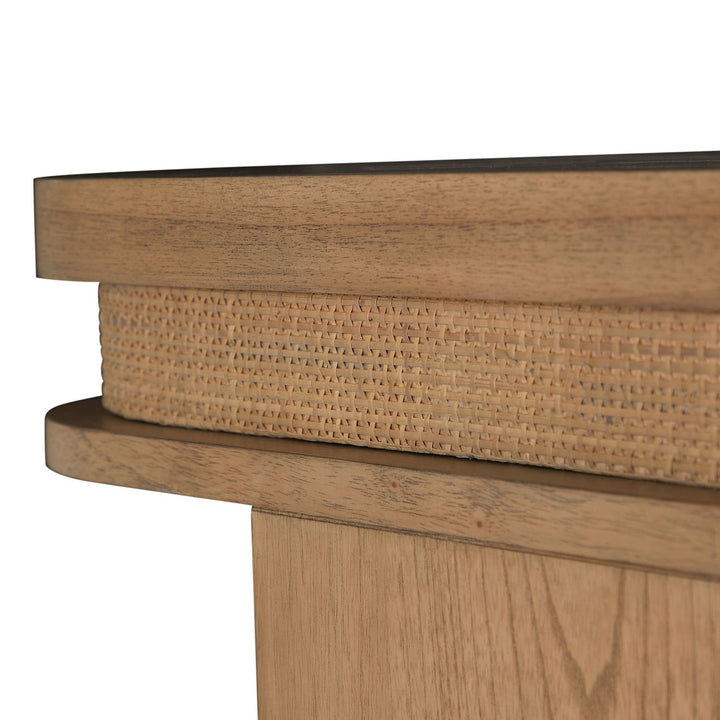 Elsa Mindi Wood Desk - 6 Soft-Close Drawers, Blonde Natural