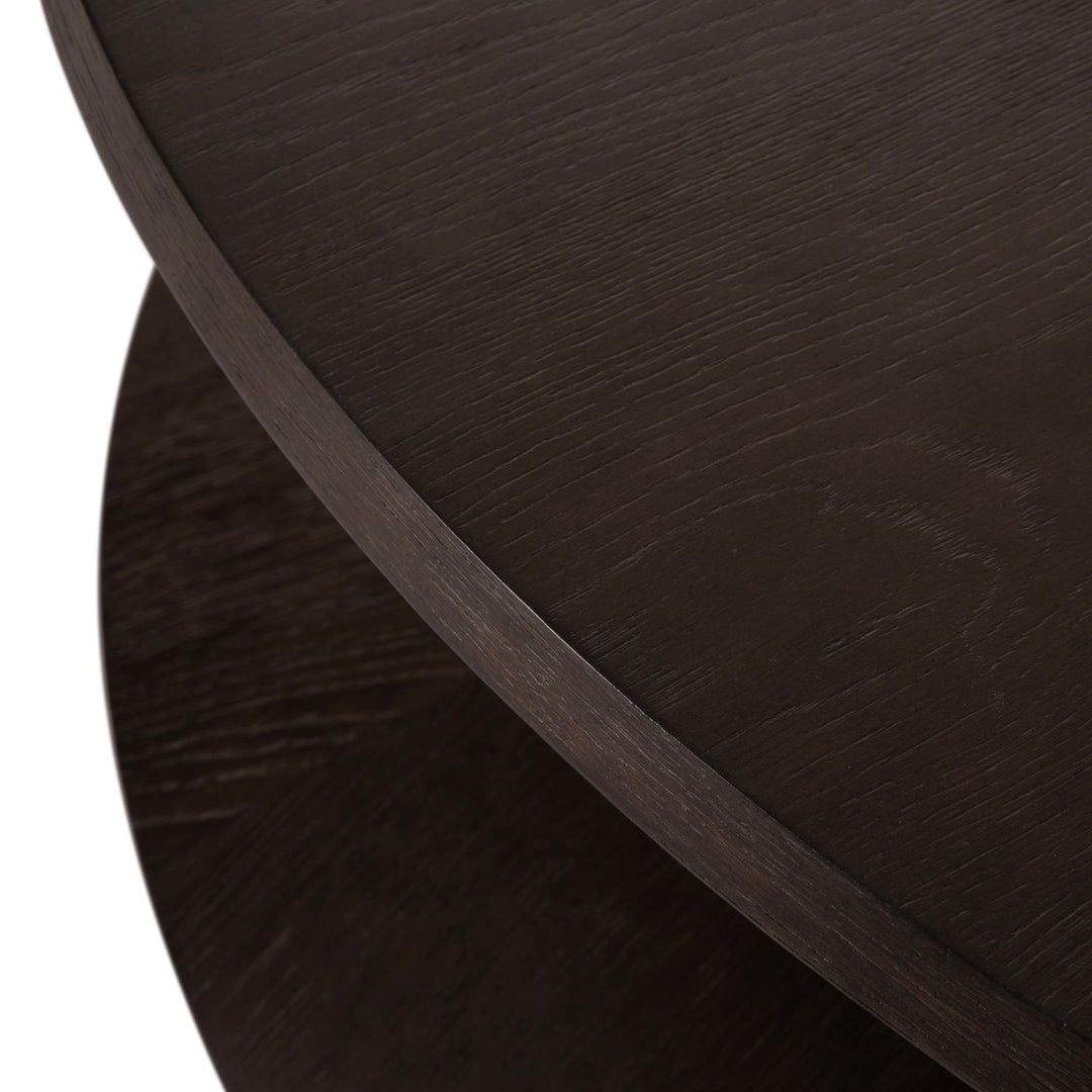 Reid Wood Round Pedestal Coffee Table - 57 In. W X 17 In. H