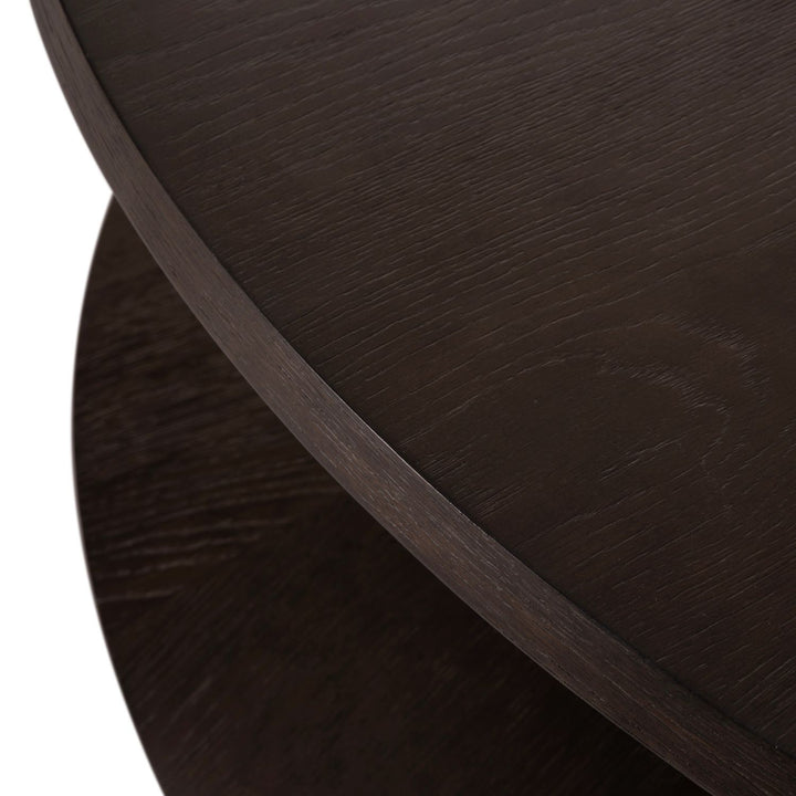 Reid Wood Round Pedestal Coffee Table - 57 In. W X 17 In. H