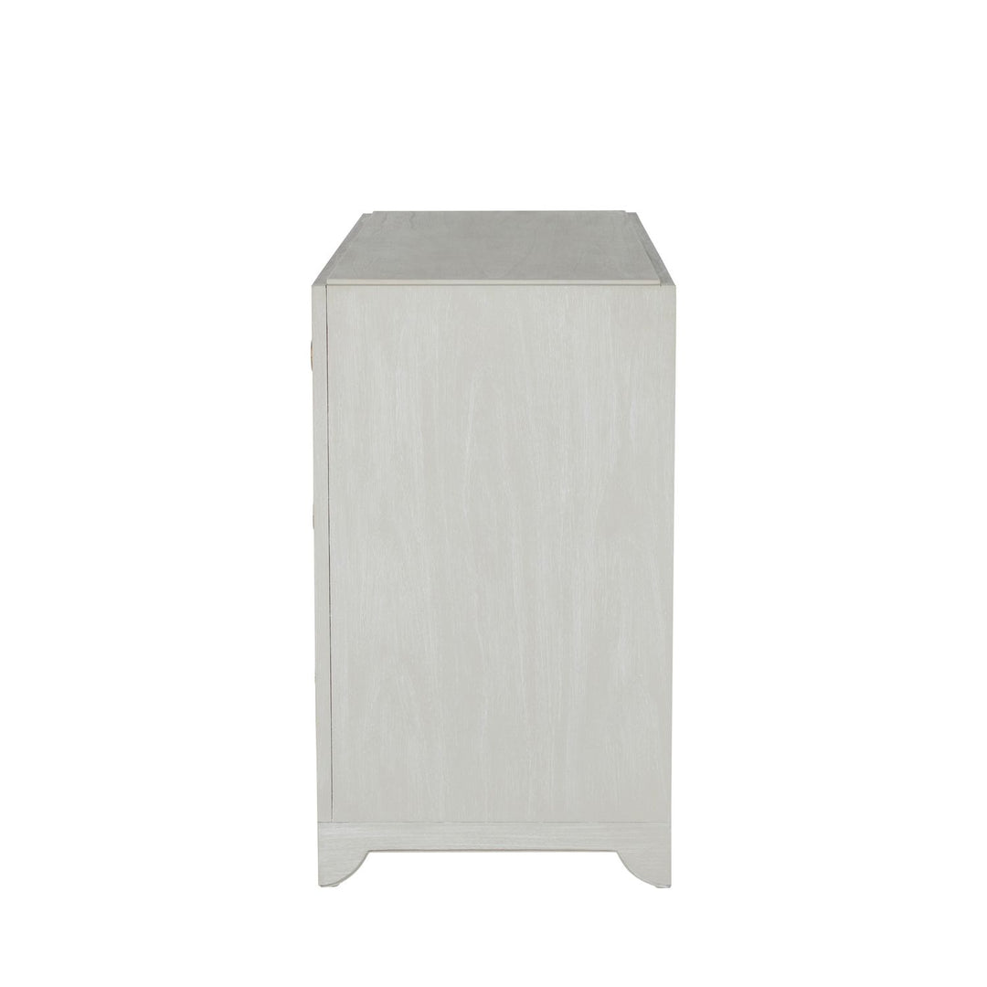 Fairmont Mindi Wood Dresser - 6 Drawers, Cerused White