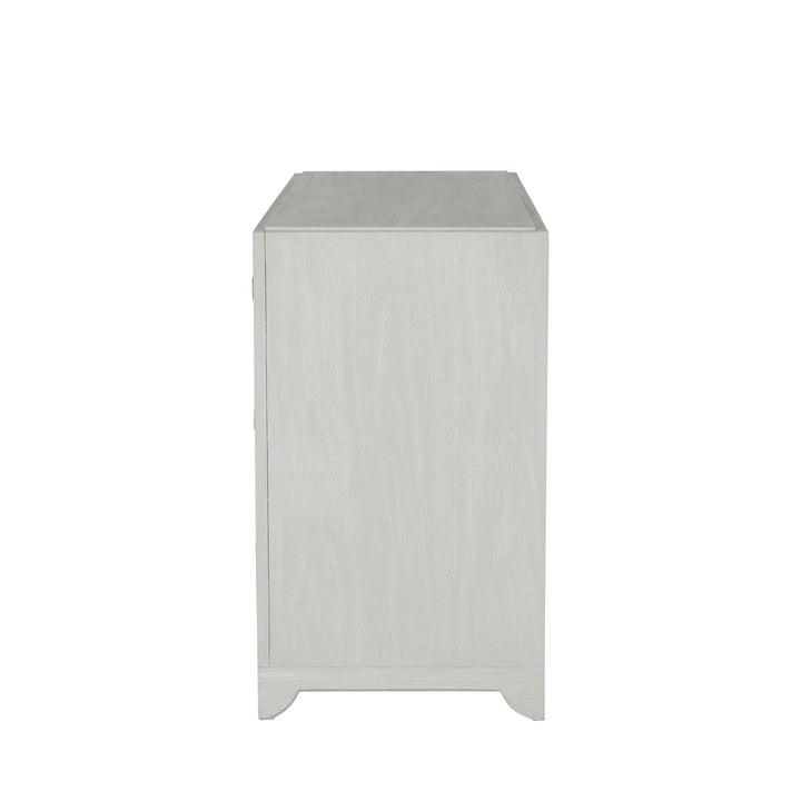 Fairmont Mindi Wood Dresser - 6 Drawers, Cerused White