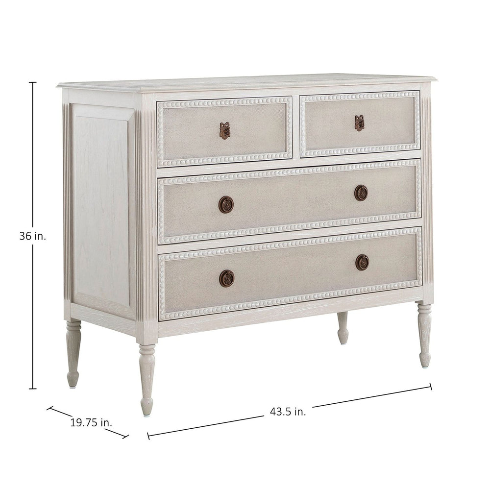 Caroline Mahogany Mindi Wood Chest - 4 Drawers