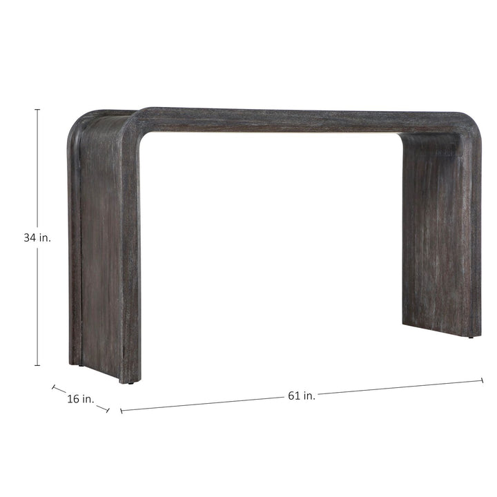 Norman Mindi Wood Rectangle Waterfall Console Table - 61 In. W X 34 In. H