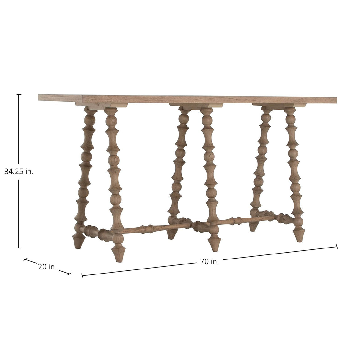 Kirkwood Mindi Veneer Rectangle Trestle Console Table - 70 In. W X 34.25 In. H