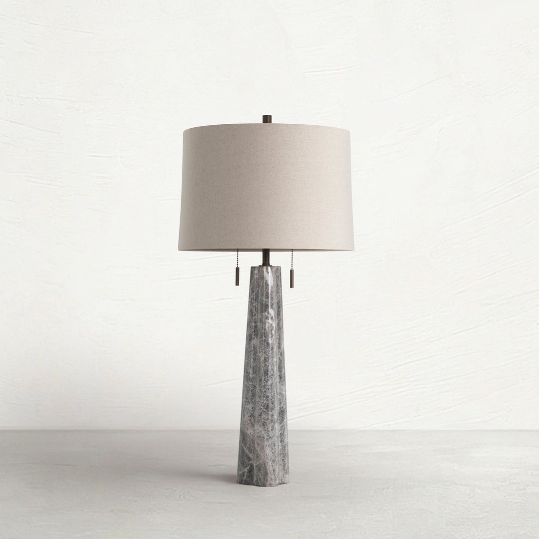 Margaret Marble Rubbed Bronze Table Lamp - 32.25 In. H