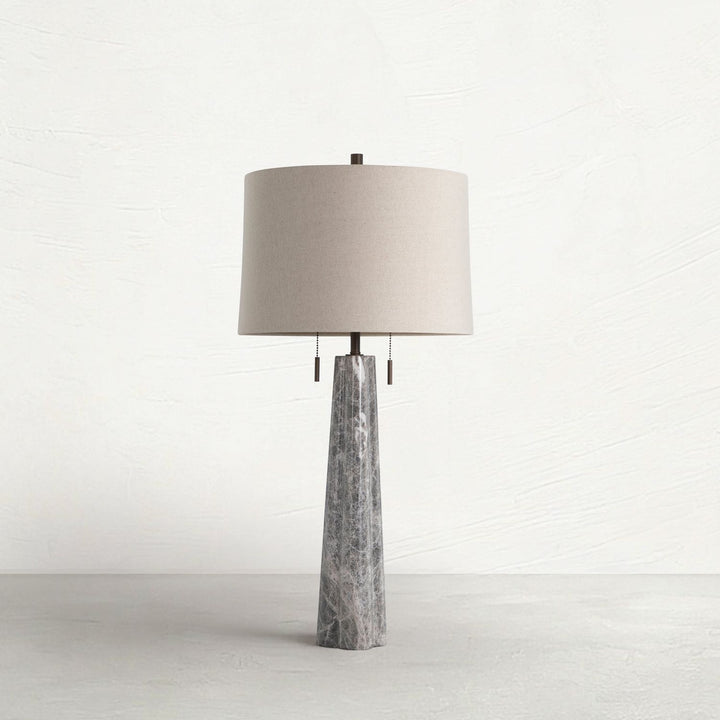 Margaret Marble Rubbed Bronze Table Lamp - 32.25 In. H
